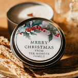 Holiday Holly Christmas Sticker<br><div class="desc">Use this lovely sticker on gift bags,  gift wrapping envelopes or anything else you need! Easy to edit!</div>