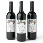 Holiday Holly Christmas Wine Label