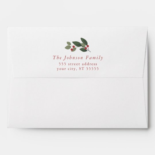 Holiday Holly Envelope Zazzle