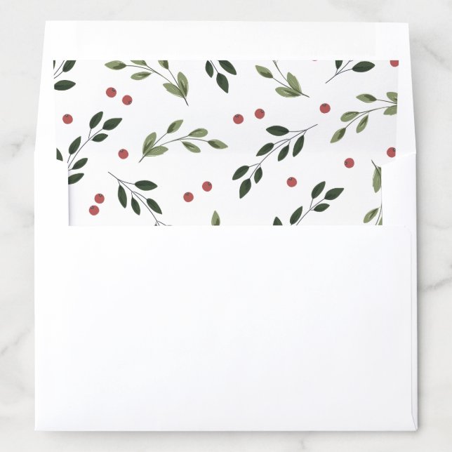 Holiday Holly Envelope Liner (In Envelope)