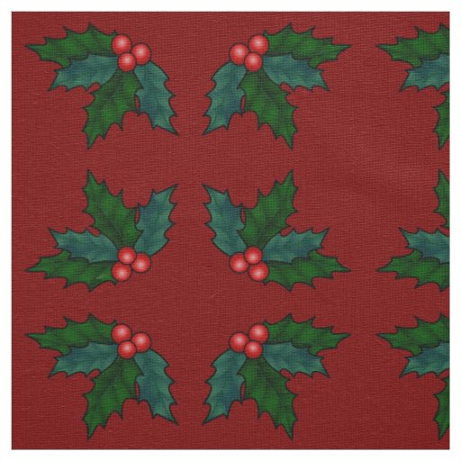 Holiday Holly Fabric Christmas Fabrics Custom