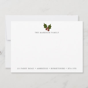 Holiday Holly Family Address Note Card