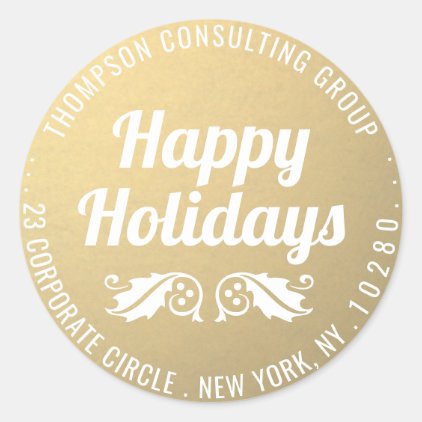 Holiday Holly Faux Gold Foil Return Address Labels