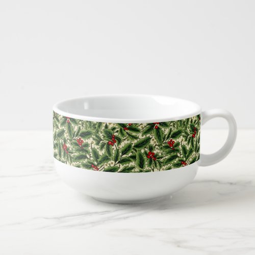 Holiday Holly Jumbo Soup Mug