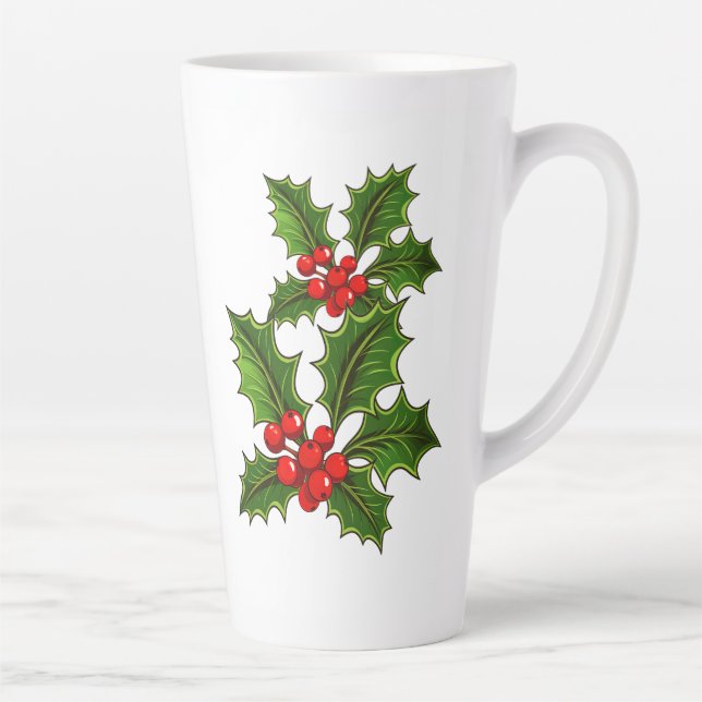 Holiday Holly Latte Mug (Right)