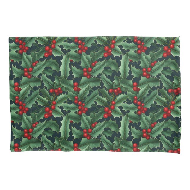 Holiday Holly Pillowcase (Front)