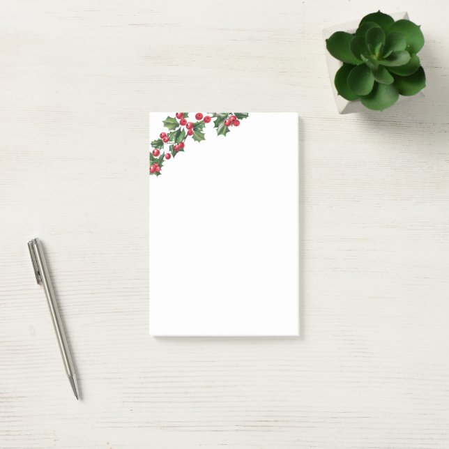 Holiday Holly Post-it Notes (Office)