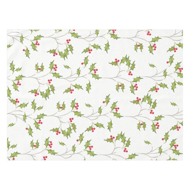 Holiday Holly Tablecloth (Front (Horizontal))