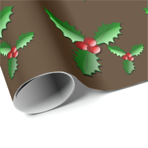 Holiday Holly Wrapping Paper