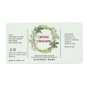 Holiday holly wreath simple  product label