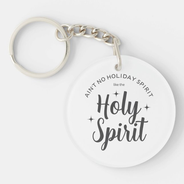 Holiday Holy Spirit Christian Religious Christmas Keychain (Front)