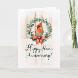 Holiday Home Anniversary Cardinal Wreath with Door Card