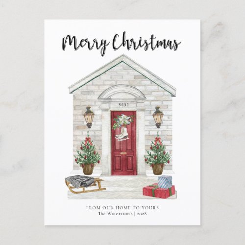 Holiday Home Merry Christmas Custom Address
