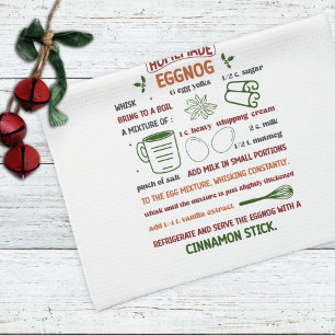 Holiday Homemade Eggnog Recipe Christmas Kitchen Towel