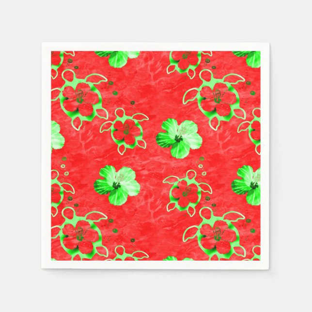 Holiday Honu Turtles Napkins (Front)