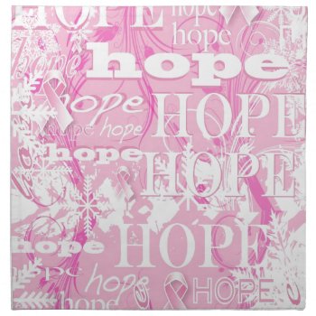 Holiday Hope Breast Cancer Awareness Products Napkin by KPattersonDesign at Zazzle