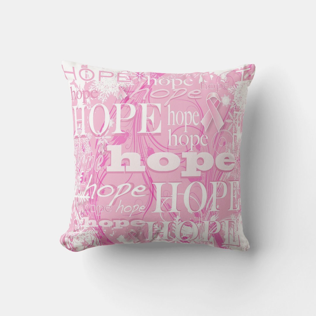 Holiday Hope Breast Cancer Pillow | Zazzle