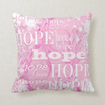 Holiday Hope Breast Cancer Pillow by KPattersonDesign at Zazzle