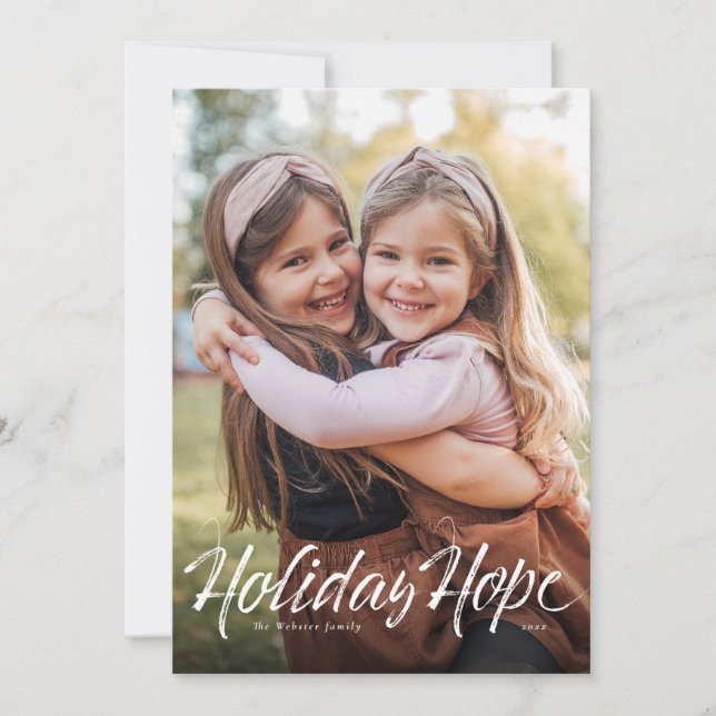 Holiday Hope simple photo Christmas card (Front)