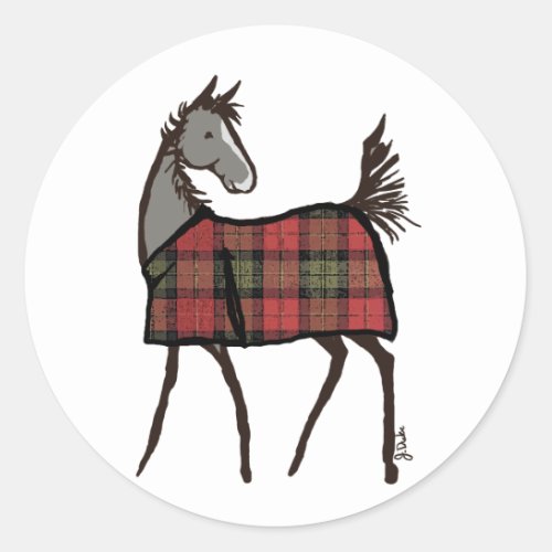 Holiday Horse Foal with Blanket Christmas Classic Round Sticker