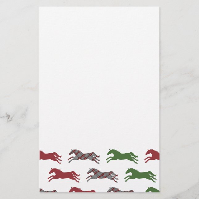 Holiday Horse Foal with Blanket Christmas Stationery (Front)