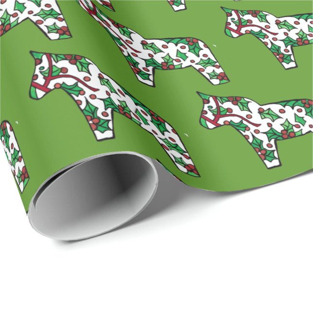 Holiday Horses Wrapping Paper (Roll Corner)