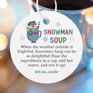 Holiday Hot Cocoa Favor Snowman Soup Favor Tags
