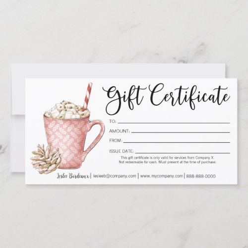 Holiday Hot Cocoa Gift Certificate