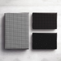 Holiday houndstooth classic black and white wrapping paper sheets