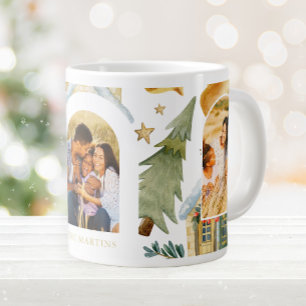Holiday Houses Three Photo Christmas Giant Coffee Mug