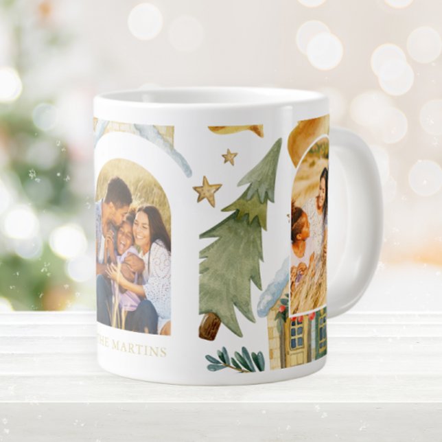 Holiday Houses Three Photo Christmas Giant Coffee Mug (Creator Uploaded)