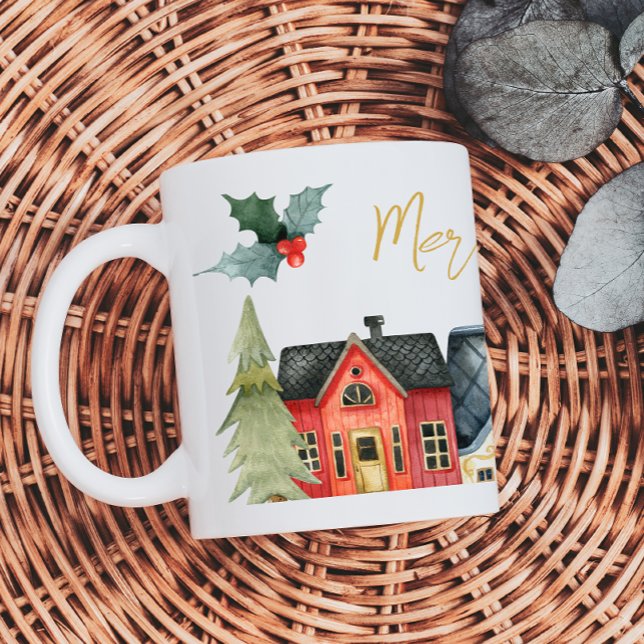 Holiday Houses with Name Merry Christmas Giant Coffee Mug (Creator Uploaded)