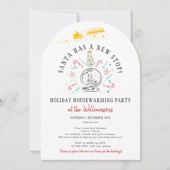 Holiday Housewarming Open House Christmas Party Invitation (Front)