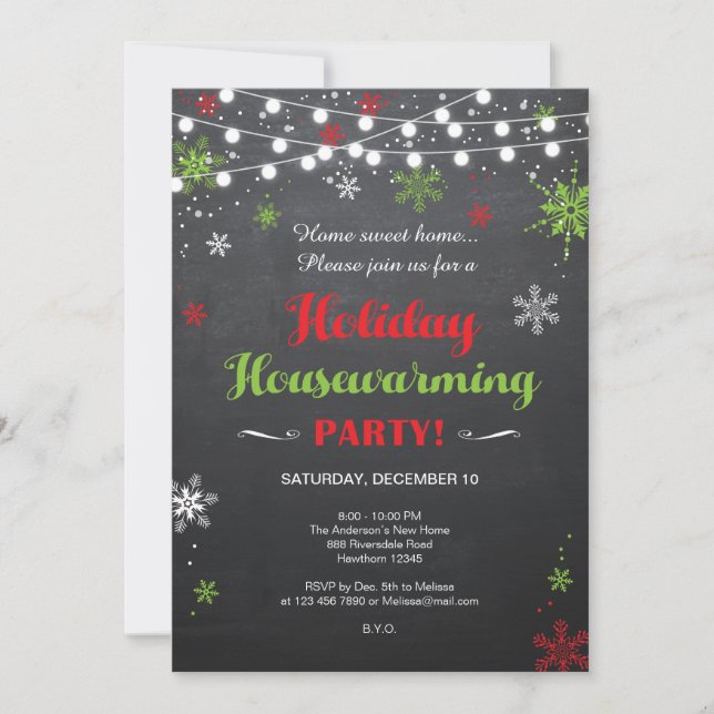 Holiday Housewarming Party Invitation (Front)