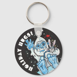 Holiday Hugs Yeti! Keychain