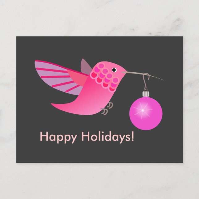 Holiday Hummingbird Postcard (Front)