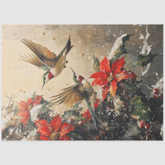 Holiday Hummingbirds Tissue Paper (Front)