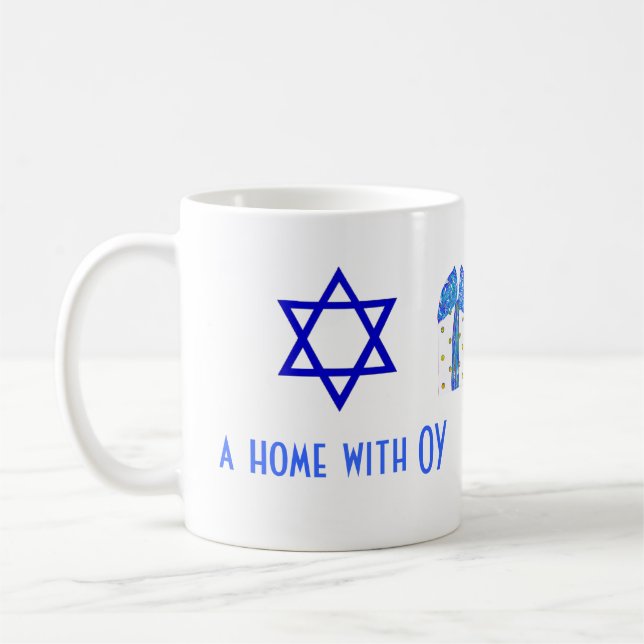 Holiday Humor Christmas and Hanukkah Coffee Mug (Left)