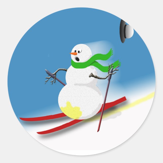 Holiday Humor Christmas Joke Snowman Card Stickers (Front)