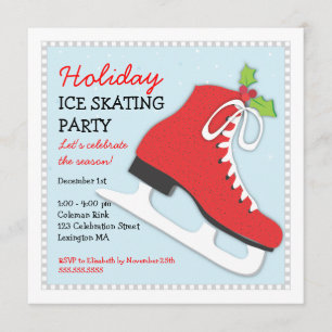 Holiday Ice Skating Celebration Party Invitation