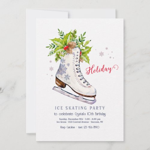 Holiday Ice Skating Party Invitation