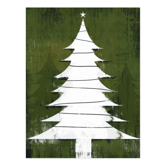 Holiday Icon   Textured Christmas Tree Postcard