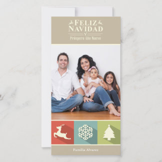 Holiday Icons Feliz Navidad (Beige) Card