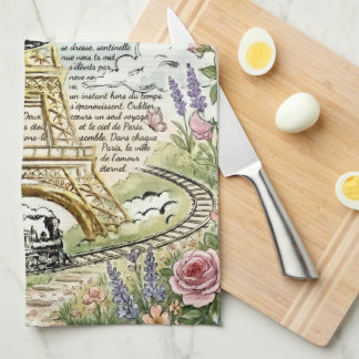 Holiday in Paris, Eiffel Tower, French Art Kitchen Towel