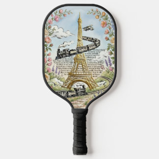 Holiday in Paris, Eiffel Tower, French Art Pickleball Paddle