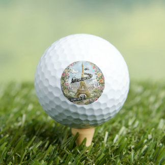 Holiday in Paris, Golf, Eiffel Tower, French Art Golf Balls