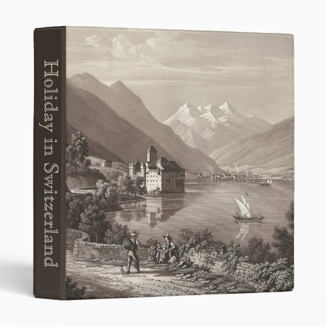 Holiday in Switzerland Chillon Castle Photo Album Binder (Front/Spine)