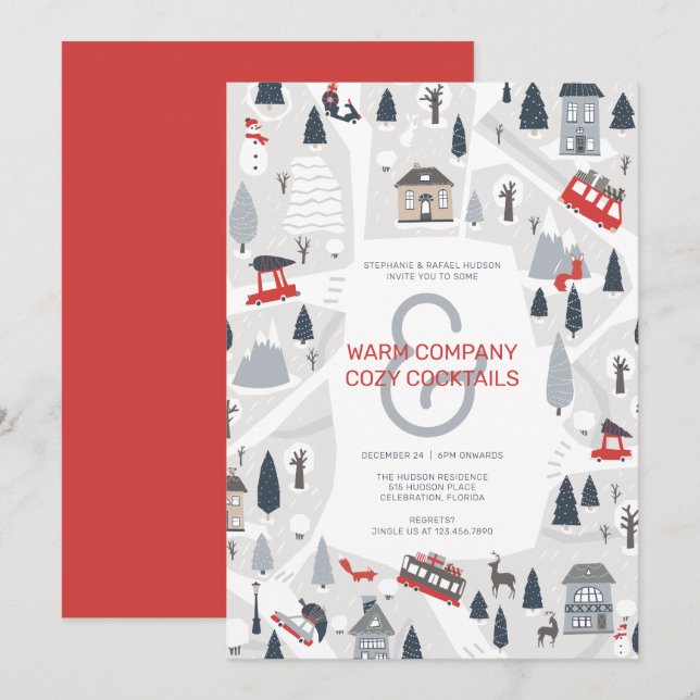 Holiday in the City Christmas Party Invitation (Front/Back)