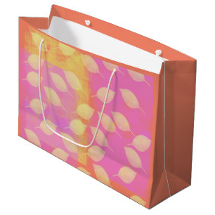 Holiday In Yellow, Terracotta and Pink Large Gift Bag