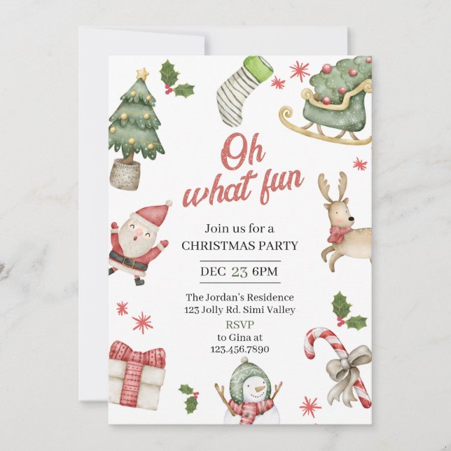  Holiday Invitation, Holiday Party, Christmas Part Invitation (Front)